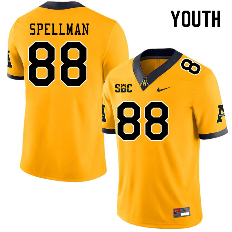 Youth #88 Donovan Spellman Appalachian State Mountaineers College Football Jerseys Stitched Sale-Gol